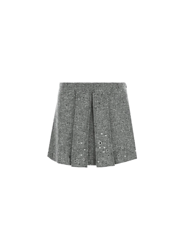 Wool Blend A-line Miniskirt-DURAZZI MILANO-JOHN JULIA