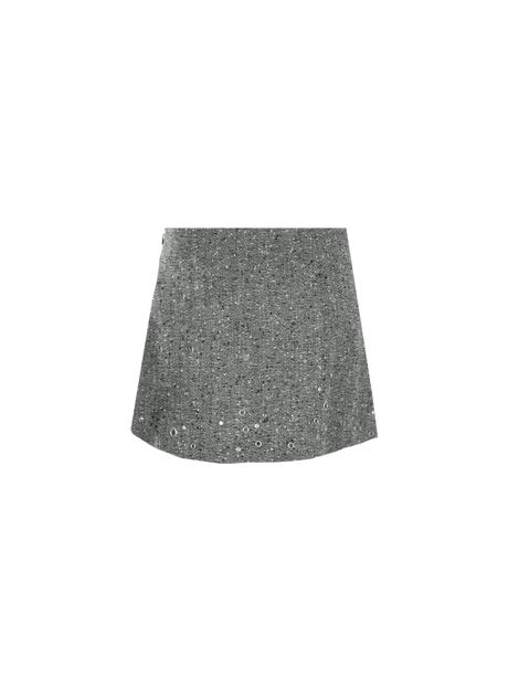 Wool Blend A-line Miniskirt-DURAZZI MILANO-JOHN JULIA