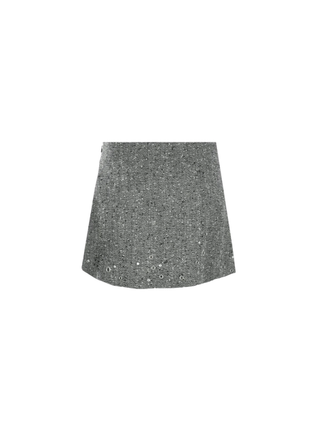 Wool Blend A-line Miniskirt-DURAZZI MILANO-JOHN JULIA