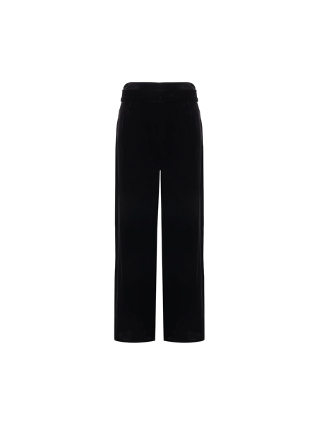 Wide-leg Velvet Trousers-DUSAN-JOHN JULIA