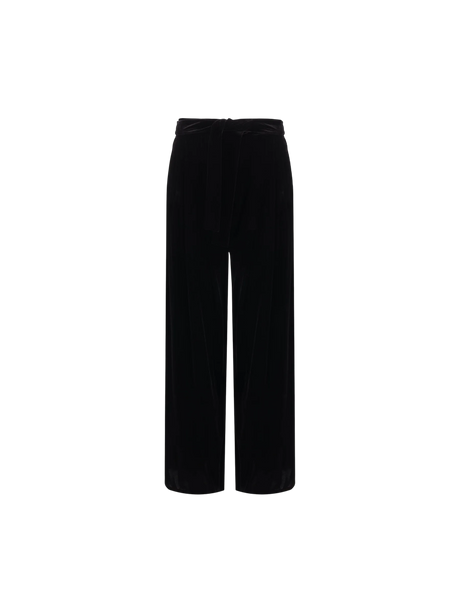 Wide-leg Velvet Trousers-DUSAN-JOHN JULIA