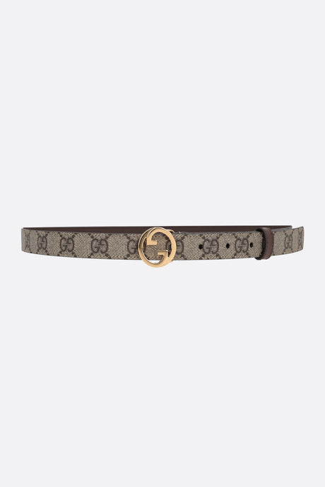 Gucci Blondie Thin Belt In Gg Supreme Canvas