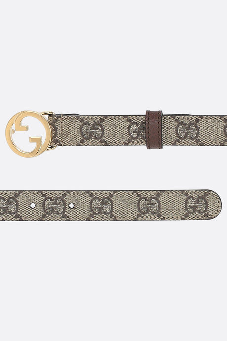 Gucci Blondie Thin Belt In Gg Supreme Canvas