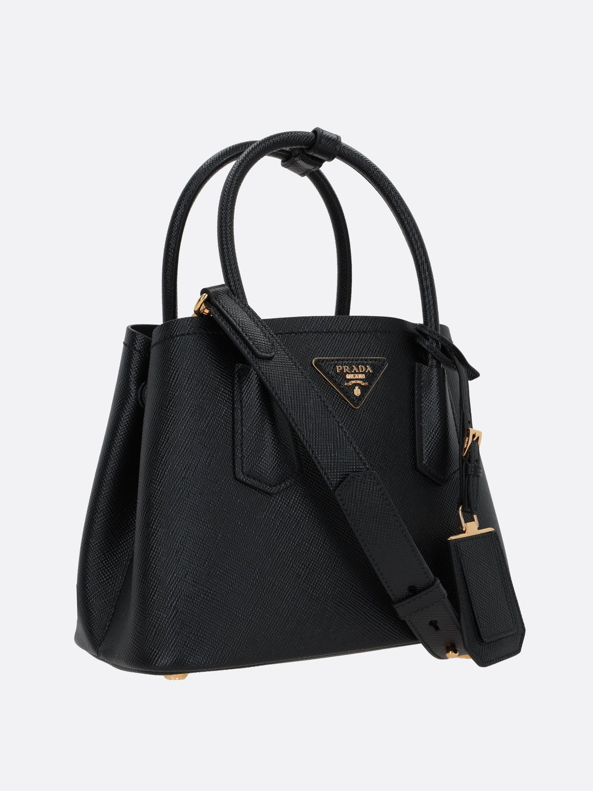 Double Saffiano Leather Handbag-Prada-JOHN JULIA