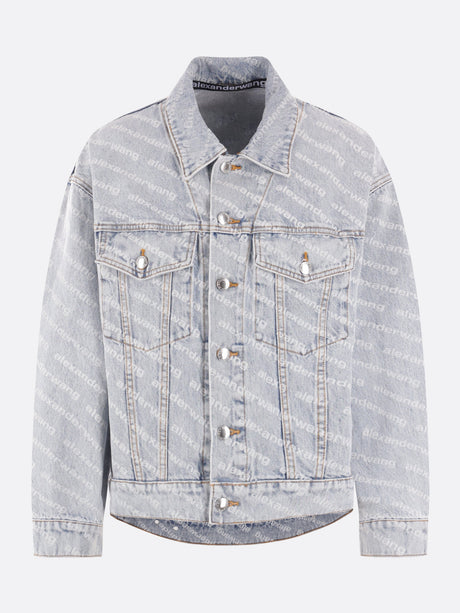 Logo Print Denim Jacket-Alexander Wang-JOHN JULIA