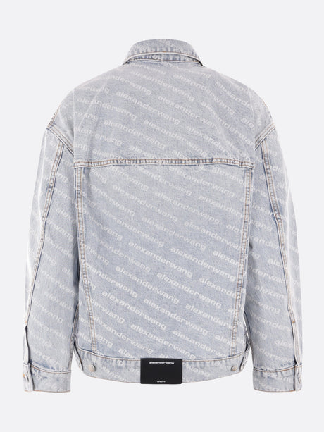 Logo Print Denim Jacket-Alexander Wang-JOHN JULIA