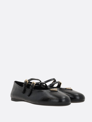 Saffiano Leather Ballerinas-PRADA-JOHN JULIA