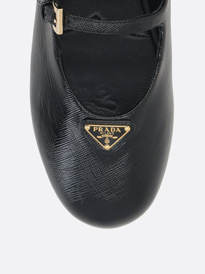 Saffiano Leather Ballerinas-PRADA-JOHN JULIA