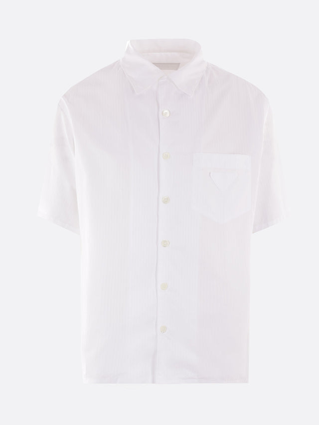 Bowling Stripe Cotton Shirt-Prada-JOHN JULIA