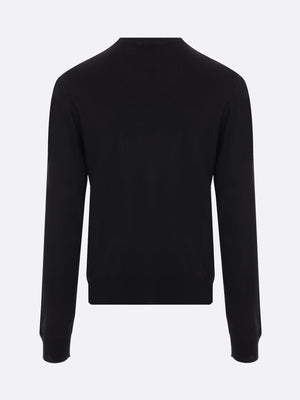 Logo Intarsia Silk Sweater-PRADA-JOHN JULIA