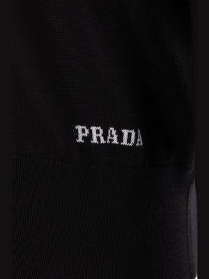 Logo Intarsia Silk Sweater-PRADA-JOHN JULIA