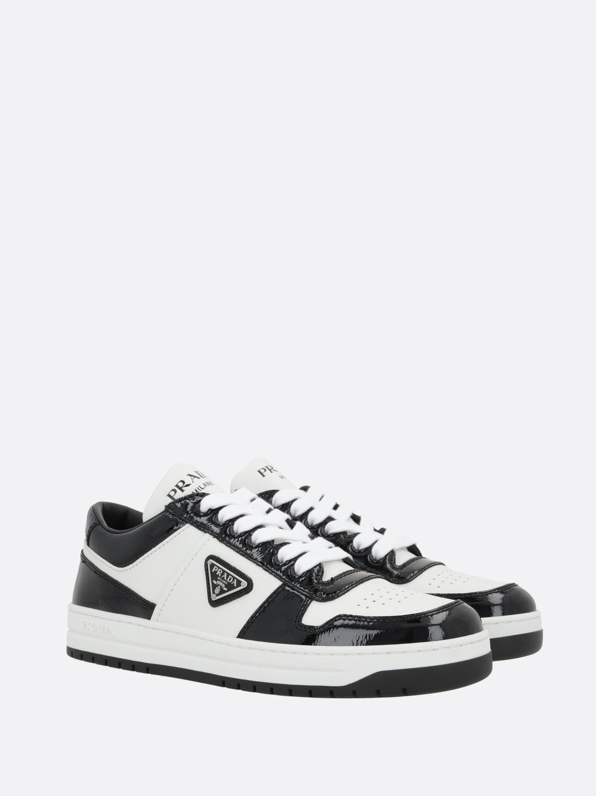 Downtown Smooth Leather Sneakers-Prada-JOHN JULIA