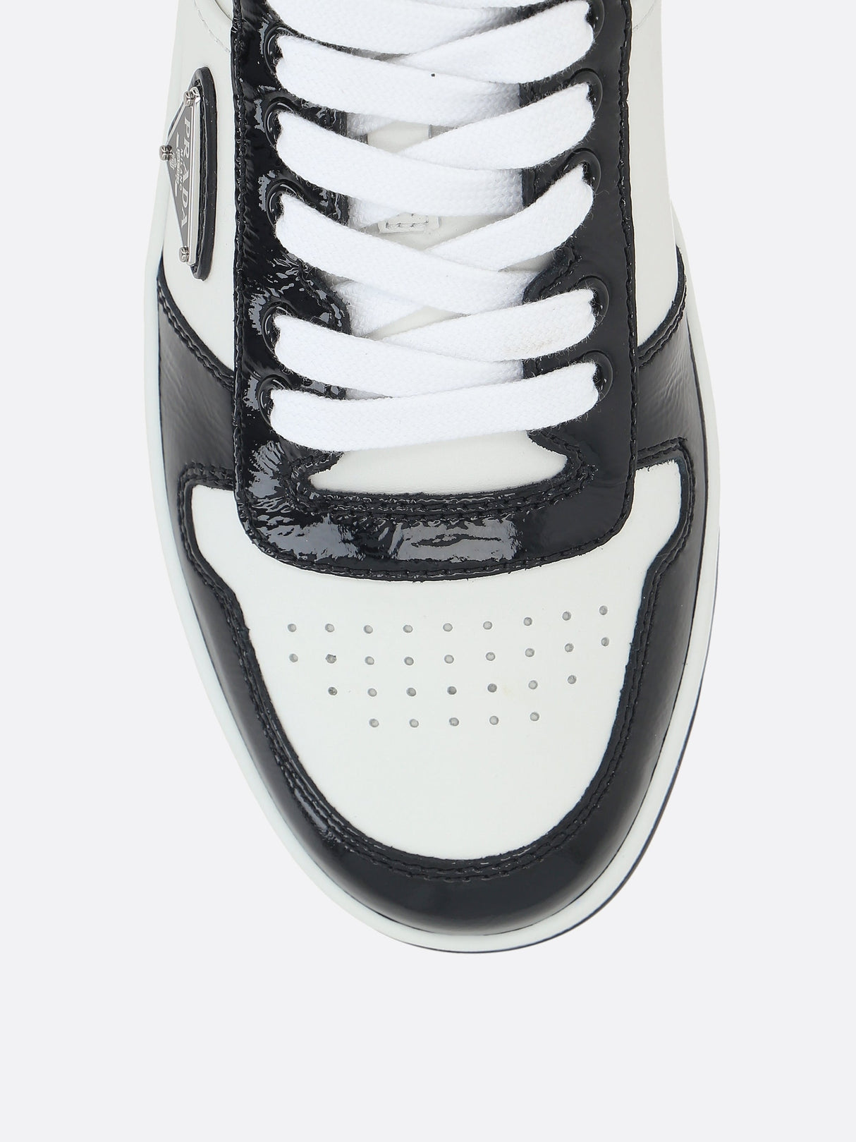 Downtown Smooth Leather Sneakers-Prada-JOHN JULIA