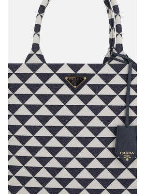 Prada Symbole Large Tote Bag In Jacquard-PRADA-JOHN JULIA