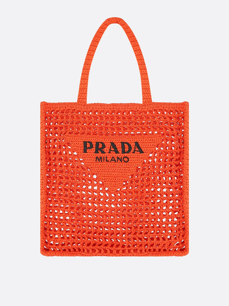 Embroidered Raffia Tote Bag-Prada-JOHN JULIA