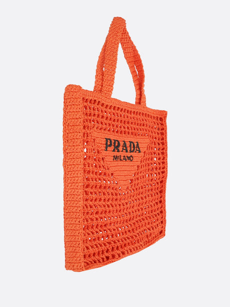 Embroidered Raffia Tote Bag-Prada-JOHN JULIA