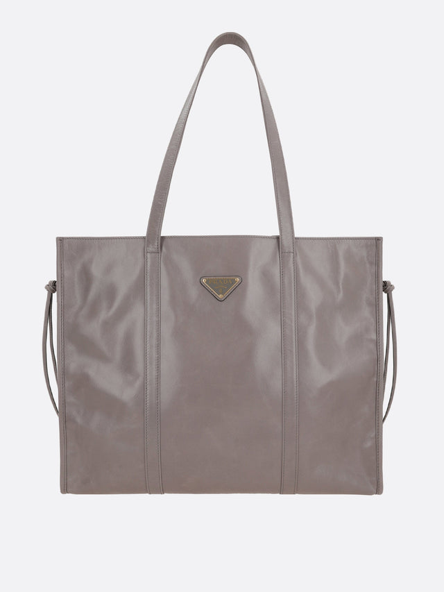 Soft Lux Leather Large Tote Bag-PRADA-JOHN JULIA