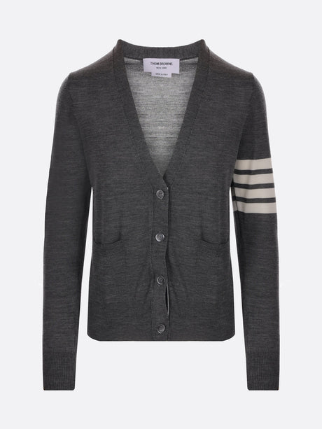 Cable Knit Wool Cardigan-Thom Browne-JOHN JULIA