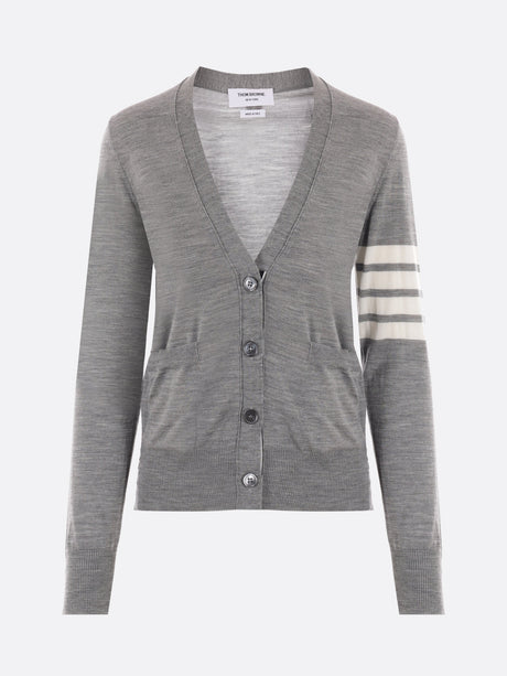 Cable Knit Wool Cardigan-Thom Browne-JOHN JULIA