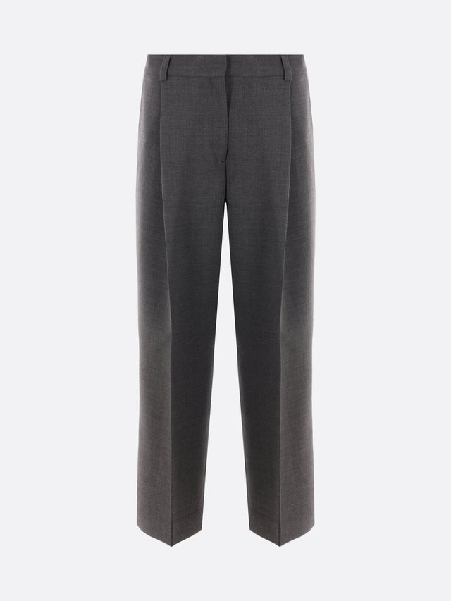 Pleated Wool Blend Trousers-Totême-JOHN JULIA