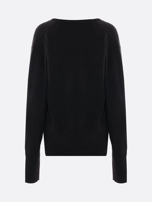 Deep V-neck Wool Sweater-Totême-JOHN JULIA