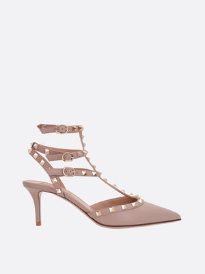 Rockstud Smooth Leather Slingback Pumps-Valentino Garavani-JOHN JULIA