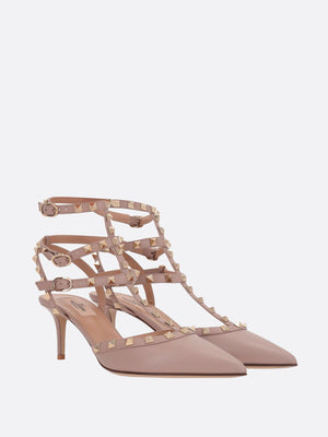 Rockstud Smooth Leather Slingback Pumps-Valentino Garavani-JOHN JULIA