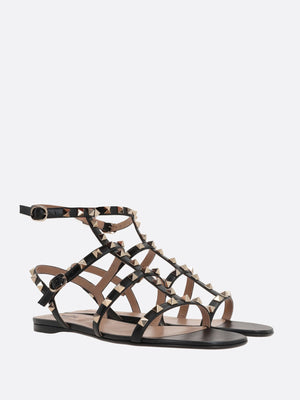 Rockstud Smooth Leather Sandals-VALENTINO GARAVANI-JOHN JULIA