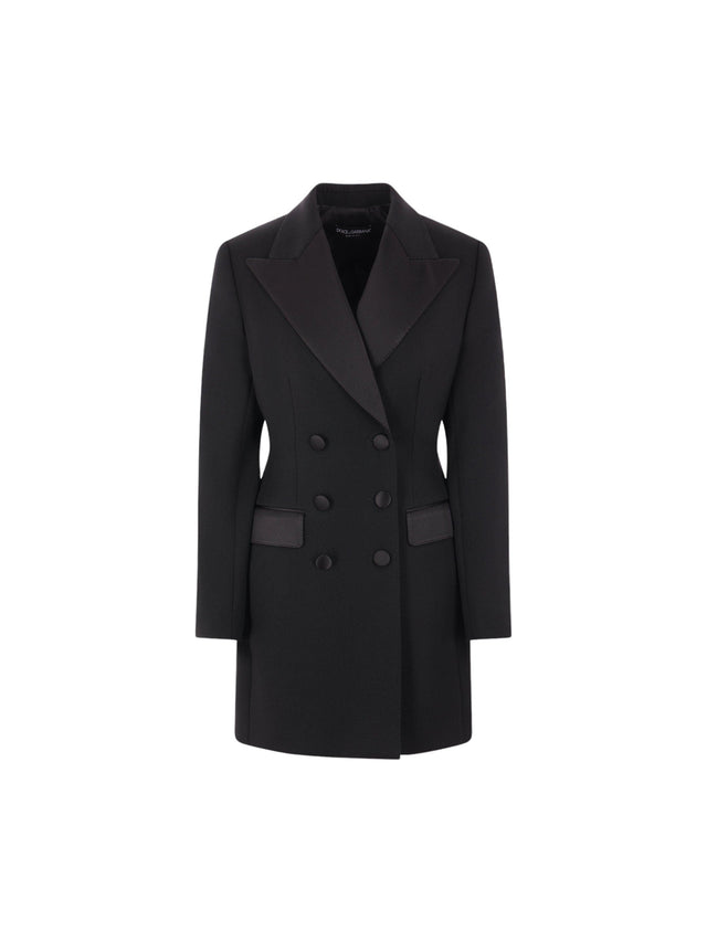 EDEN PARK-Stretch Wool Long Tuxedo Jacket-JOHN JULIA