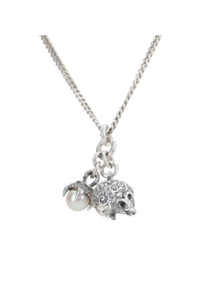 Pearl and Skull Sterling Silver Necklace-EMANUELE BICOCCHI-JOHN JULIA