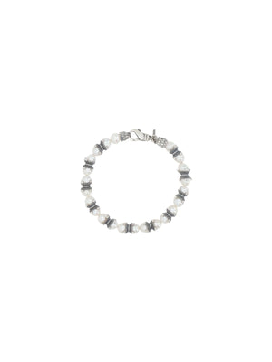 Pearl-embellished Sterling Silver Bracelet-EMANUELE BICOCCHI-JOHN JULIA