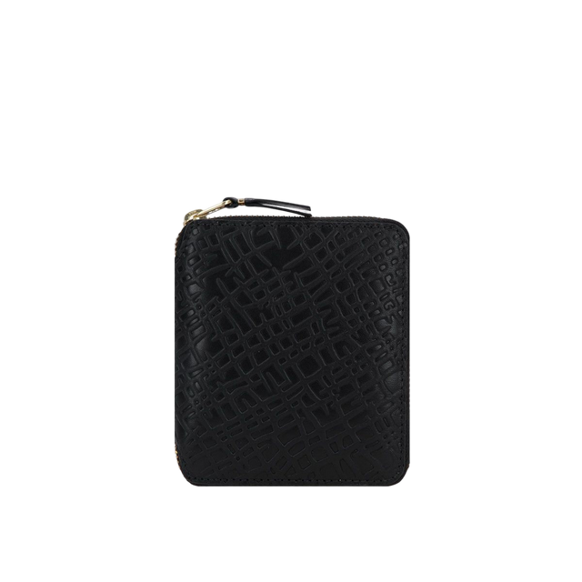 Embossed Leather Small Zip-Around Wallet-COMME des GARCONS WALLET-JOHN JULIA