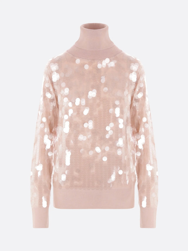 Wool Turtleneck With Sequins