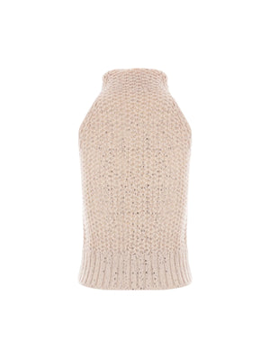 Sleeveless Wool Blend Sweater-ERMANNO SCERVINO-JOHN JULIA