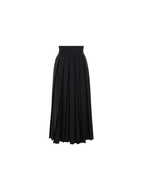 Stretch Wool Pleated Skirt-ERMANNO SCERVINO-JOHN JULIA