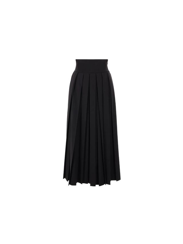 Stretch Wool Pleated Skirt-ERMANNO SCERVINO-JOHN JULIA