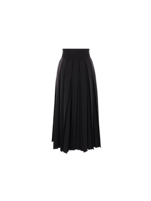 Stretch Wool Pleated Skirt-ERMANNO SCERVINO-JOHN JULIA