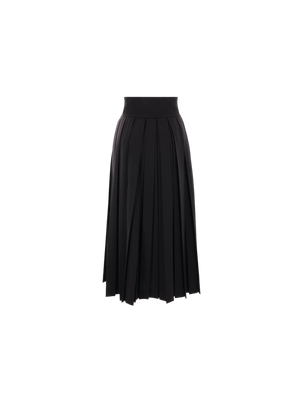 Stretch Wool Pleated Skirt-ERMANNO SCERVINO-JOHN JULIA