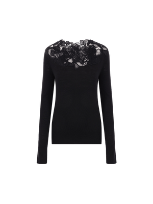 Wool and Lace Sweater-ERMANNO SCERVINO-JOHN JULIA