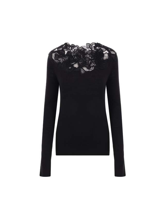 Wool and Lace Sweater-ERMANNO SCERVINO-JOHN JULIA