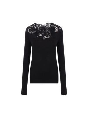 Wool and Lace Sweater-ERMANNO SCERVINO-JOHN JULIA