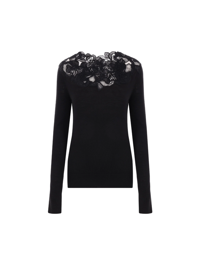 Wool and Lace Sweater-ERMANNO SCERVINO-JOHN JULIA