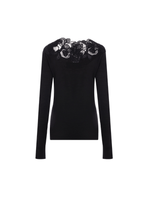 Wool and Lace Sweater-ERMANNO SCERVINO-JOHN JULIA