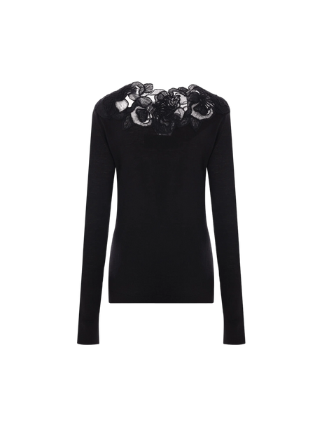 Wool and Lace Sweater-ERMANNO SCERVINO-JOHN JULIA