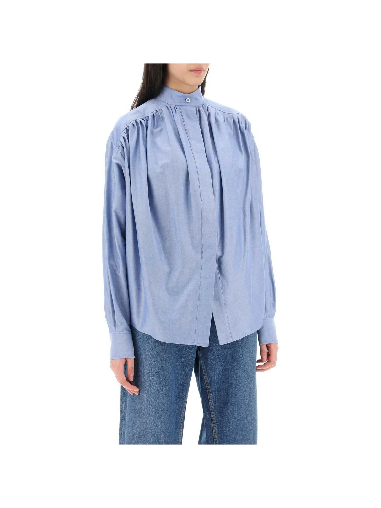 Oversized Ruched Cotton-Oxford Top ETRO JOHN JULIA.