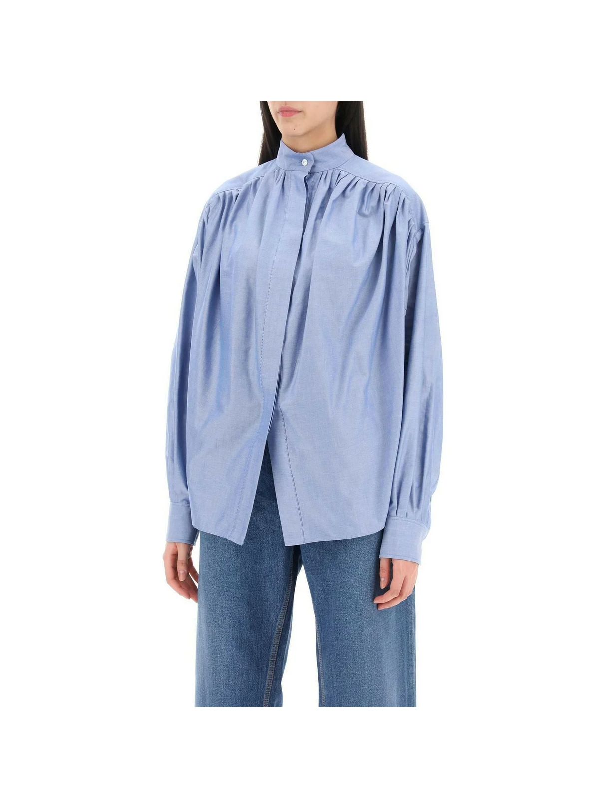 Oversized Ruched Cotton-Oxford Top ETRO JOHN JULIA.