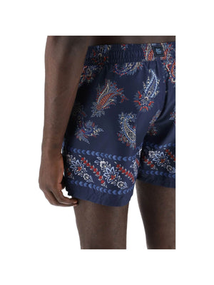 ETRO-Paisley Foliage Pattern Technical Shorts-JOHN JULIA