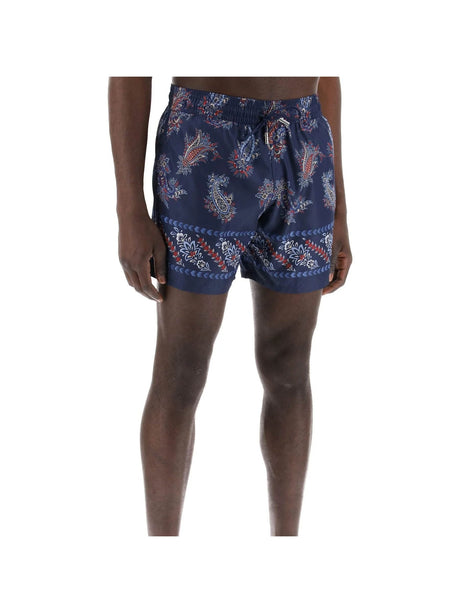 ETRO-Paisley Foliage Pattern Technical Shorts-JOHN JULIA