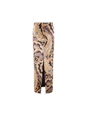 Paisley-Print Velvet Long Skirt-ETRO-JOHN JULIA