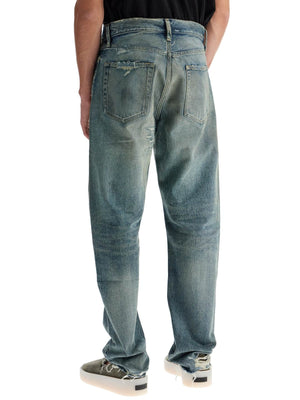 Distressed Straight Cut Jeans With A